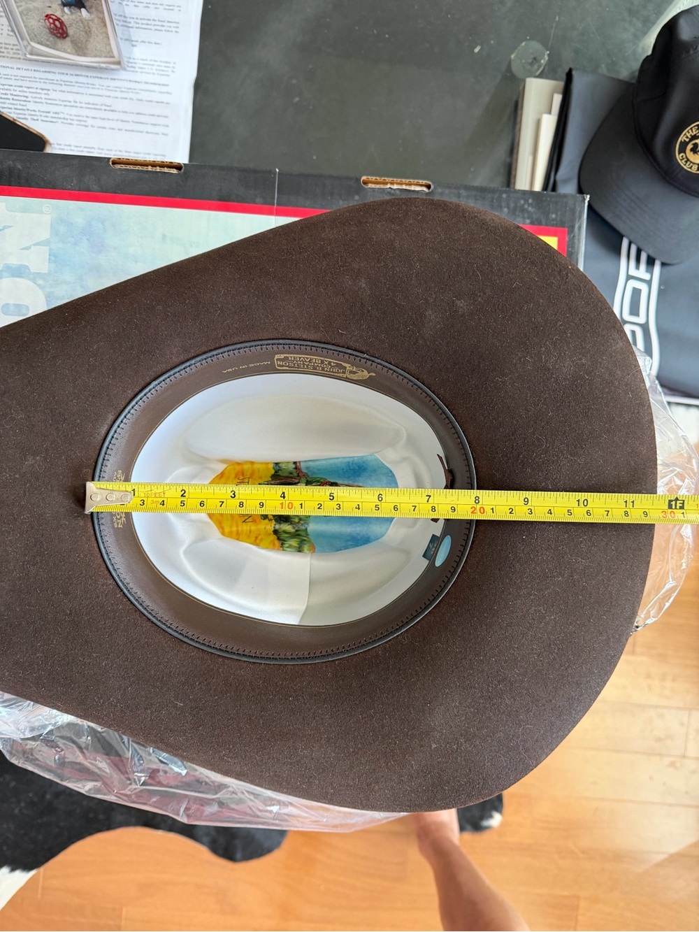 Stetson skyline chocolate Western cowboy Hat with silver hat buckle - Picture 15 of 16